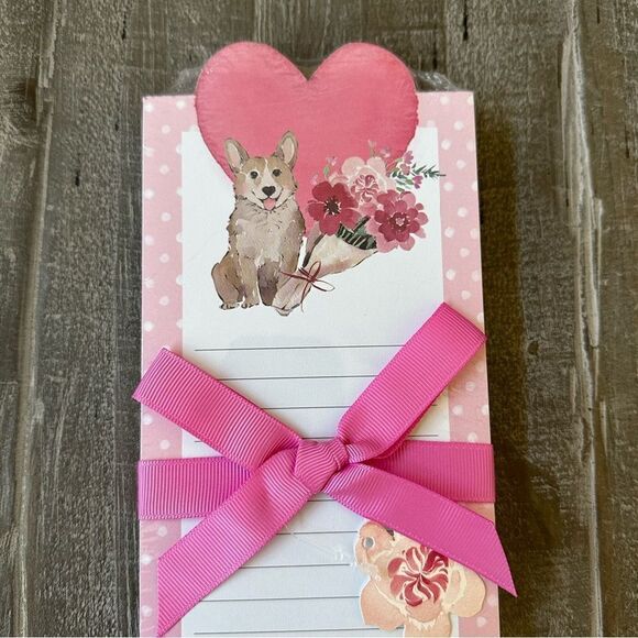 Valentine Corgi Dog Hearts Notepad - Picture 1 of 3